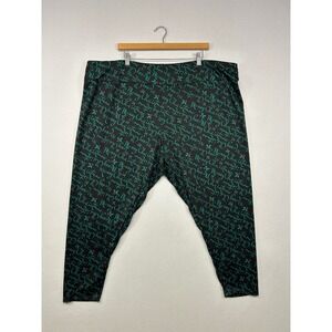 Holiday Xmas Feeling Festive Women 4X Black Green Merry Christmas Leggings